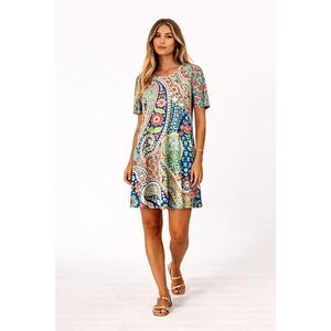 Cynthia Rowley Calypso Floral Tunic Dress Size M Colorful Boho